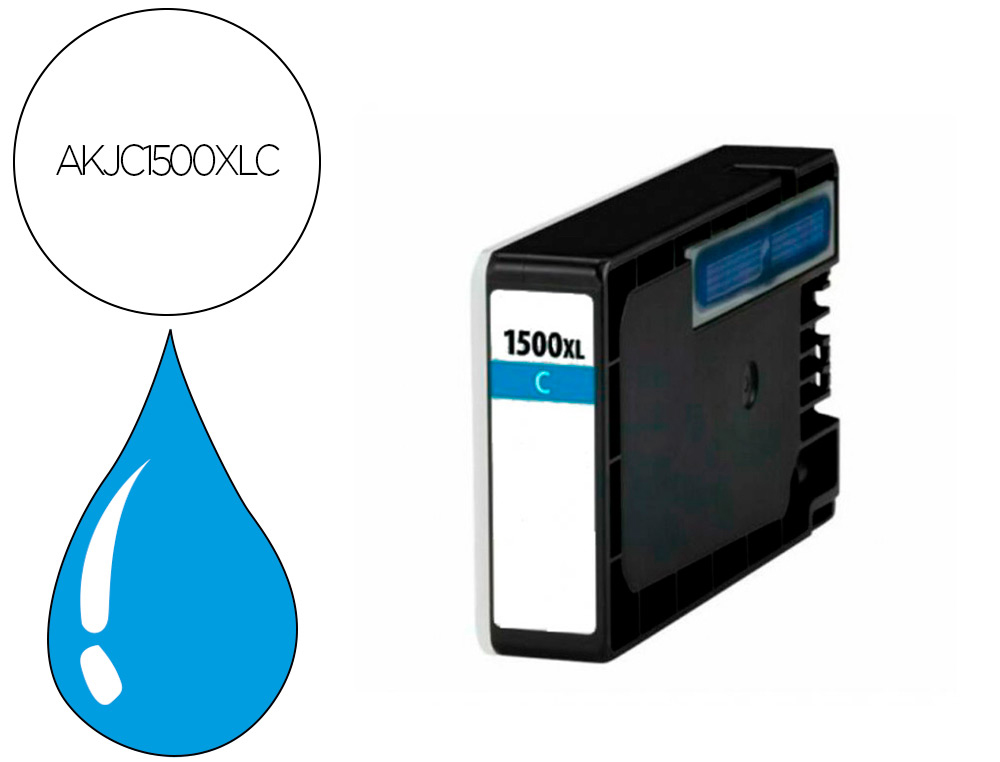 Cartouche d'encre compatible canon pgi-1500 cyan
