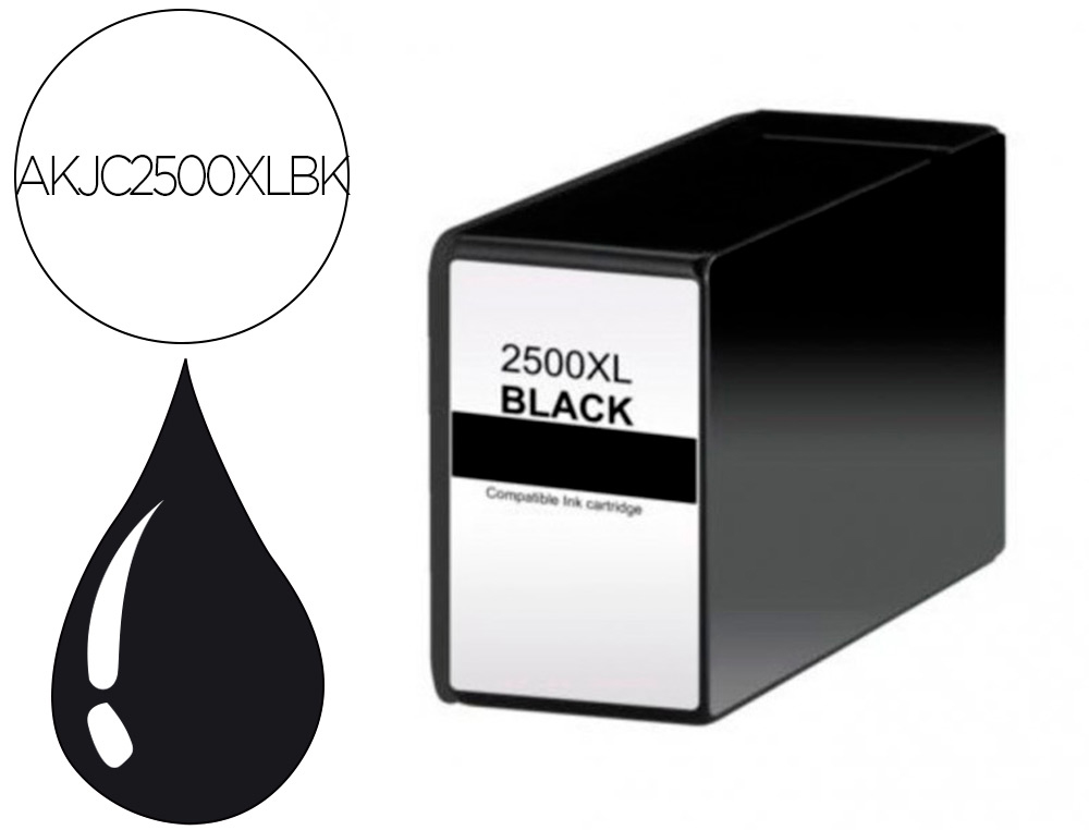 Cartouche d'encre compatible canon pgi-2500 noir