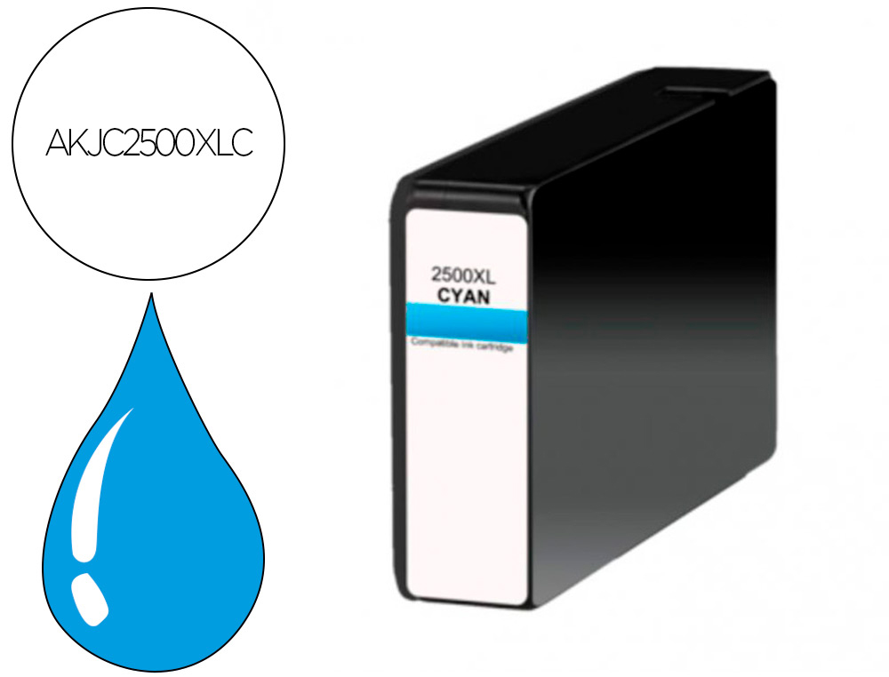Cartouche d'encre compatible canon pgi-2500 cyan