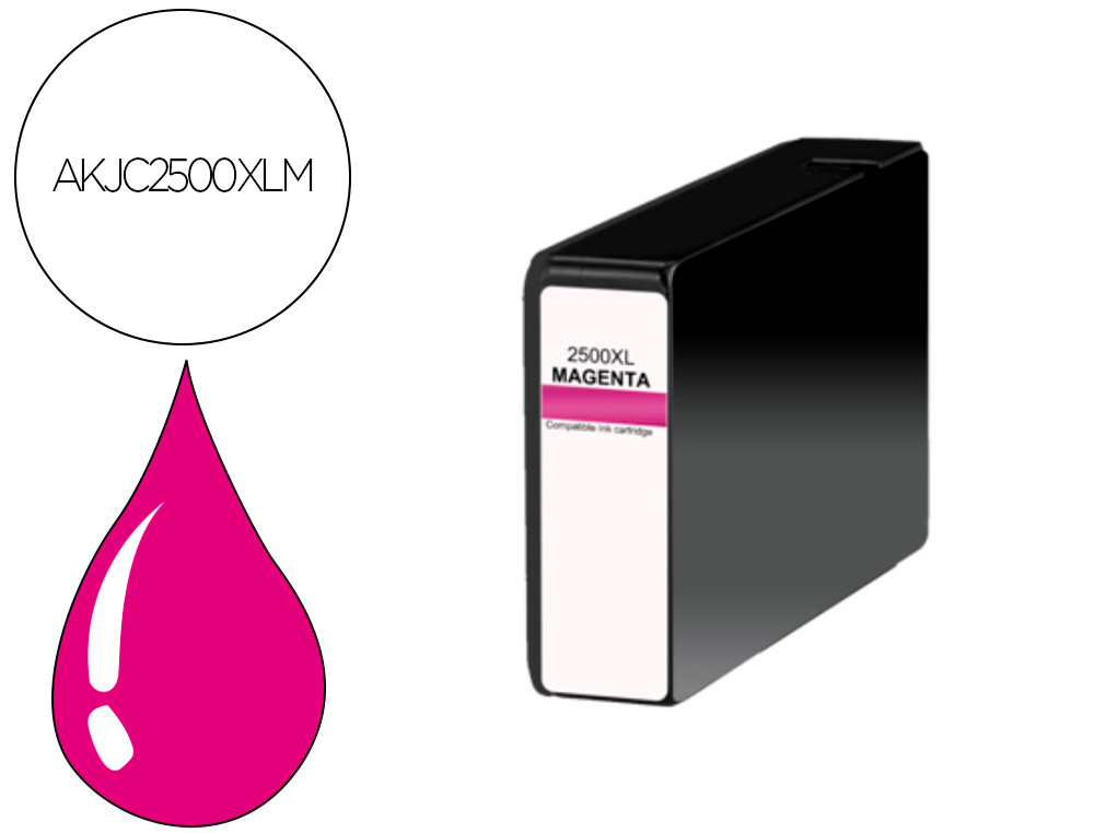 Cartouche d'encre compatible canon pgi-2500 magenta