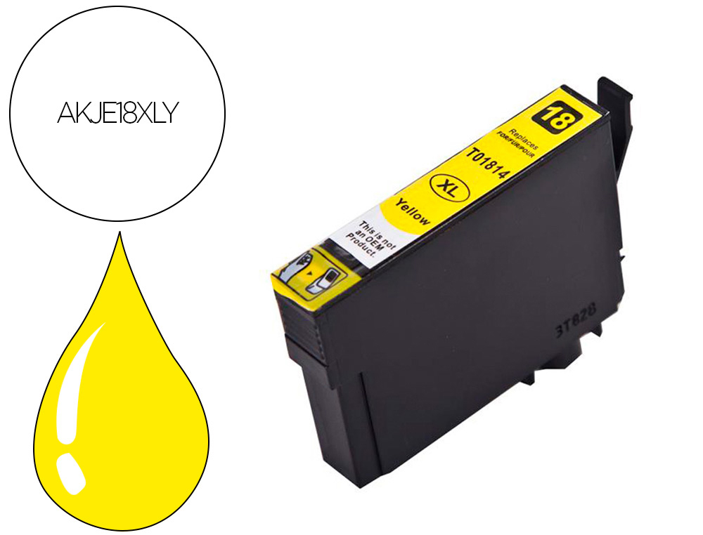 Cartouche d'encre compatible epson t1814ye jaune