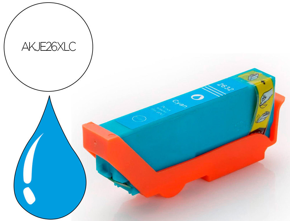 Cartouche d'encre compatible epson t2632cy cyan