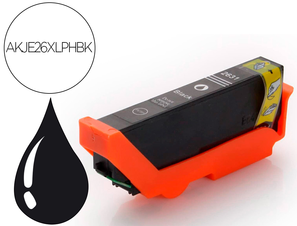 Cartouche d'encre compatible epson t2631bk noir