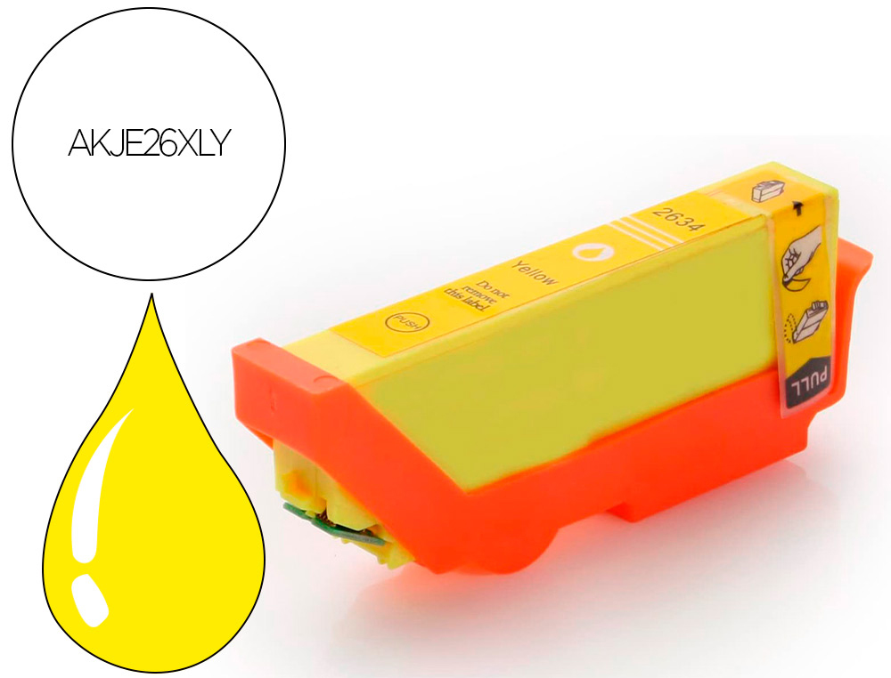 Cartouche d'encre compatible epson t2634ye jaune