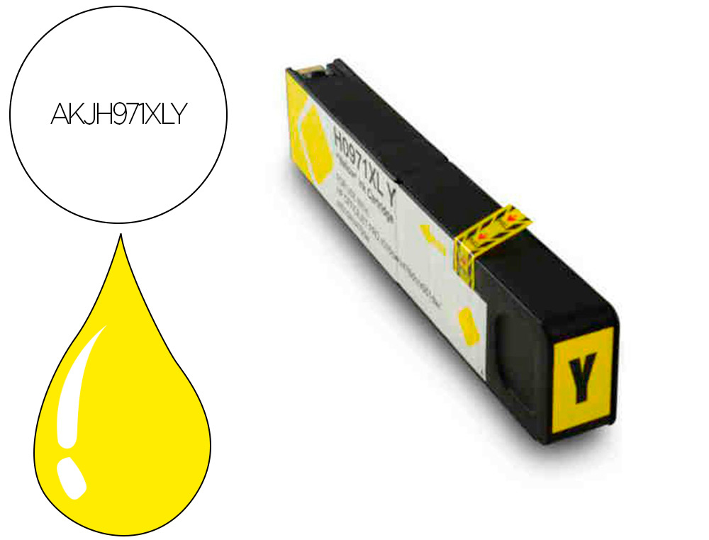Cartouche d'encre compatible hp 971xl 6600 p jaune