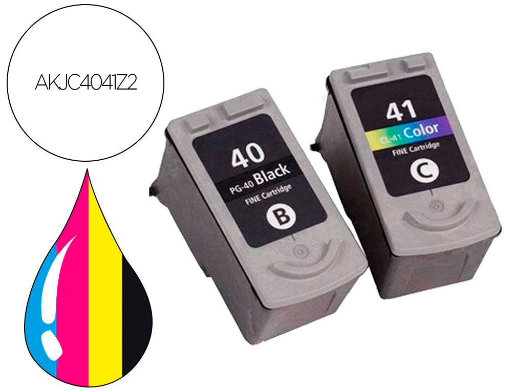 Cartouche d'encre compatible canon pg-40/cl-41 pack de 2