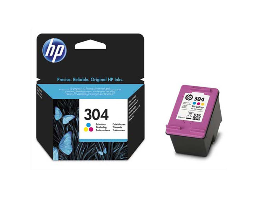Cartouche d'encre original hp 304 100 p cyan/magenta/jaune pack 3 couleur