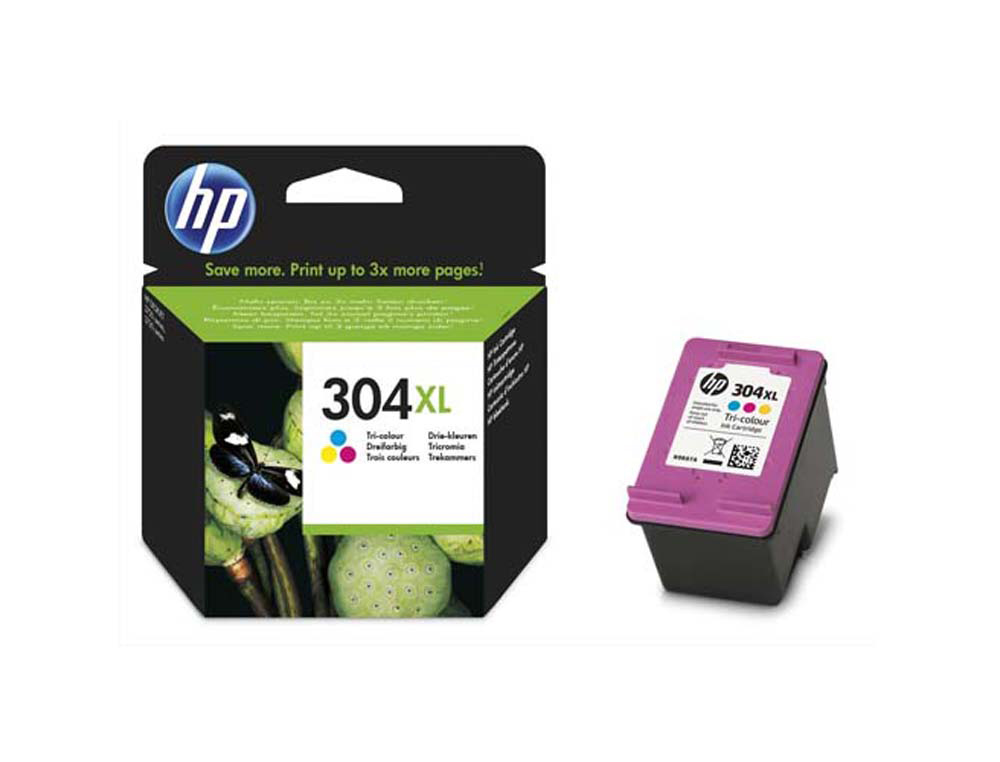 Cartouche d'encre original hp 304xl 300 p cyan/magenta/jaune pack 3 couleur