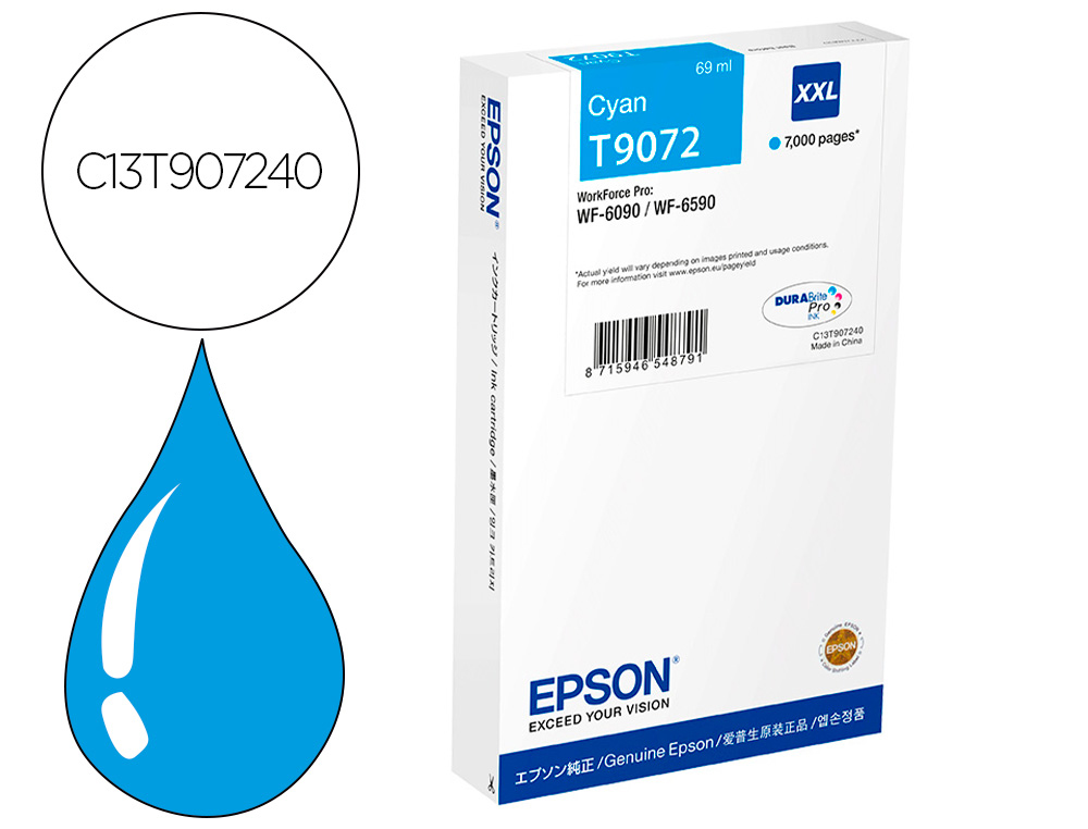 Cartouche d'encre original epson t9072 cyan