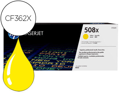 Toner laser original hp 508x 9500 p jaune