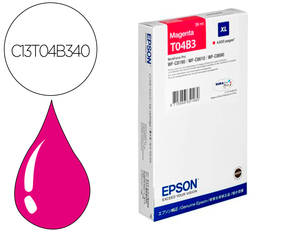 Cartouche d'encre original epson t04b3 magenta