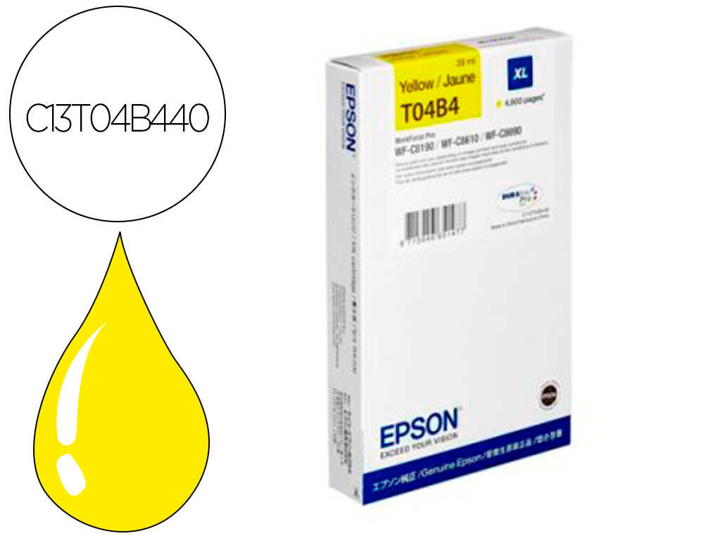 Cartouche d'encre original epson t04b4 jaune
