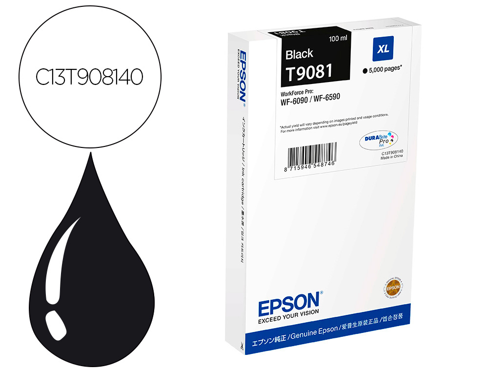 Cartouche d'encre original epson t9081 noir