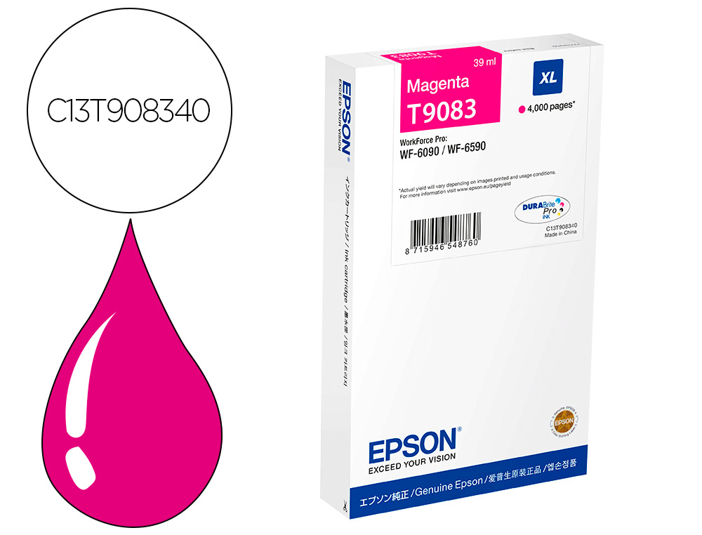 Cartouche d'encre original epson t9083 magenta