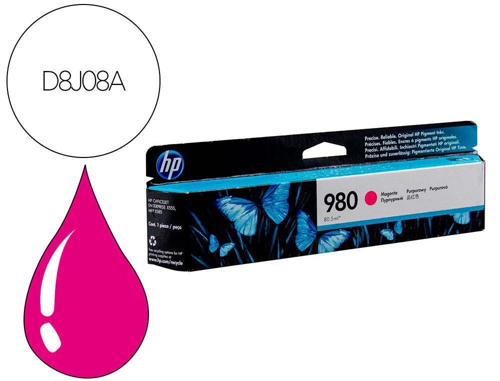 Toner laser original hp 980 6600 p magenta