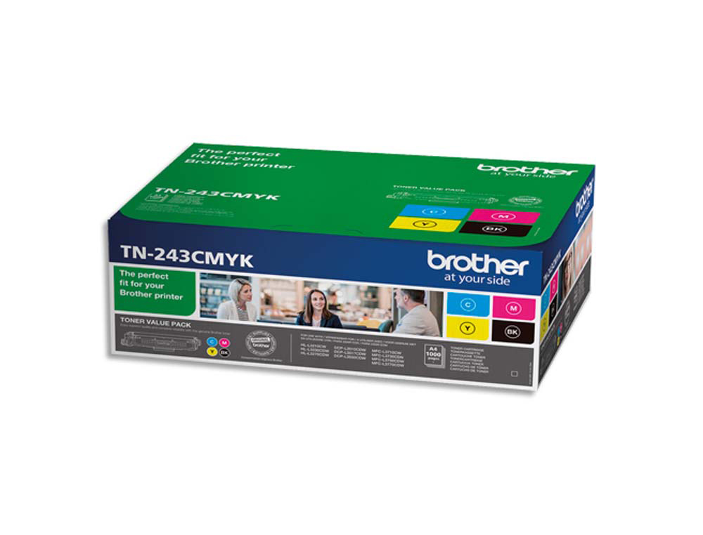 Toner laser original brother tn243 1000 p noir/cyan/magenta/jaune pack 4 couleur