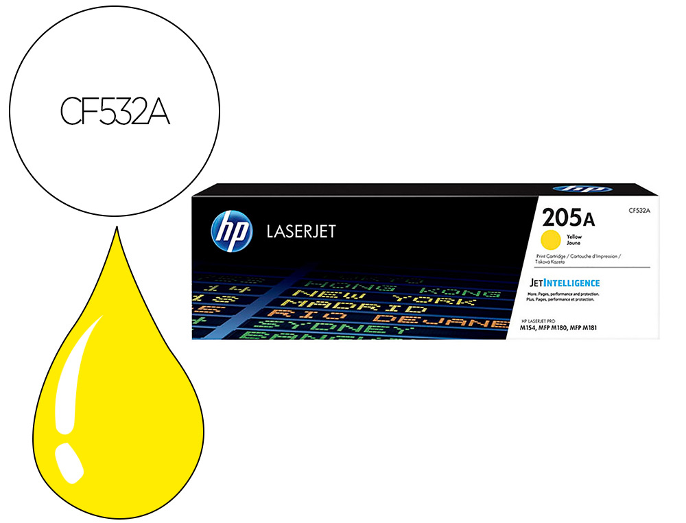 Toner laser original hp 205a 900 p jaune