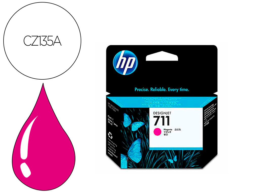 Cartouche d'encre original hp 711 29 ml magenta pack de 3