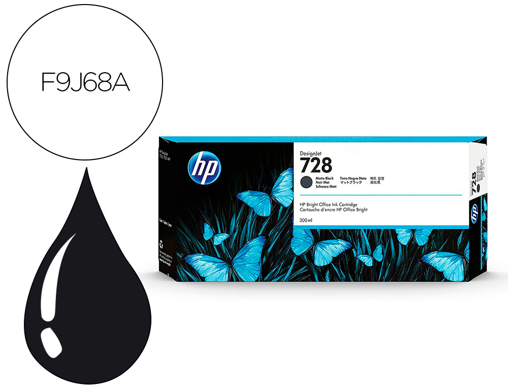 Cartouche d'encre original hp 728 300 ml noir