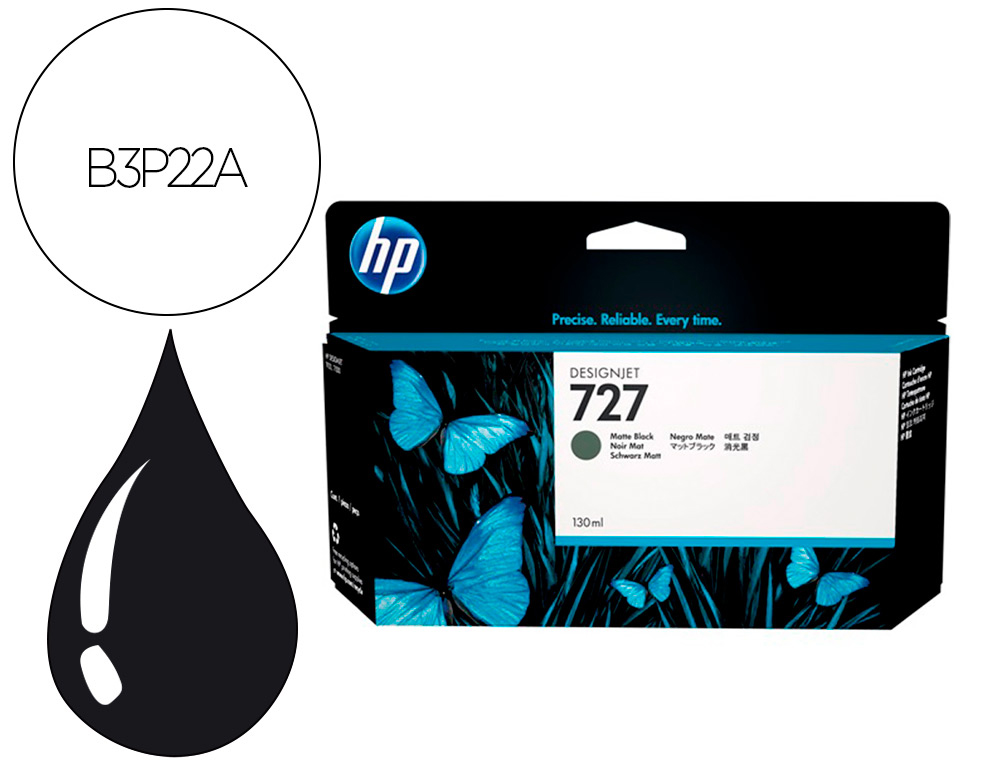 Cartouche d'encre original hp 727 130 ml noir