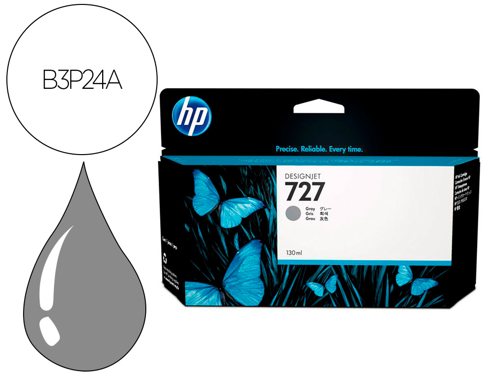 Cartouche d'encre original hp 727 130 ml gris