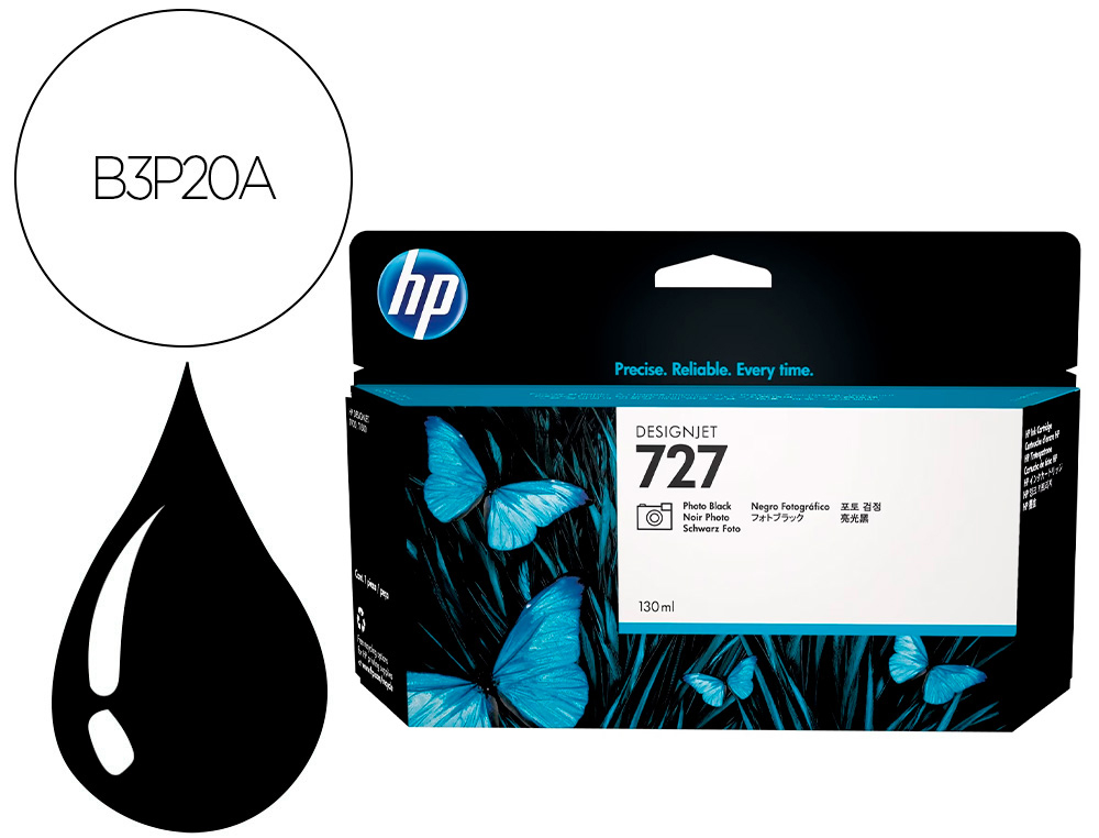 Cartouche d'encre original hp 727 130 ml noir