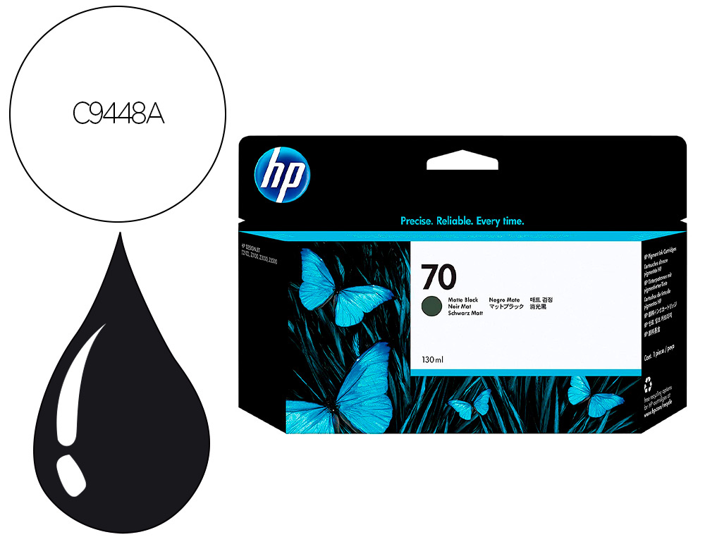 Cartouche d'encre original hp 70 130 ml noir