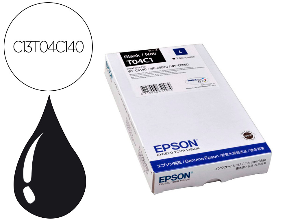 Cartouche d'encre original epson t04c1 2900 p noir