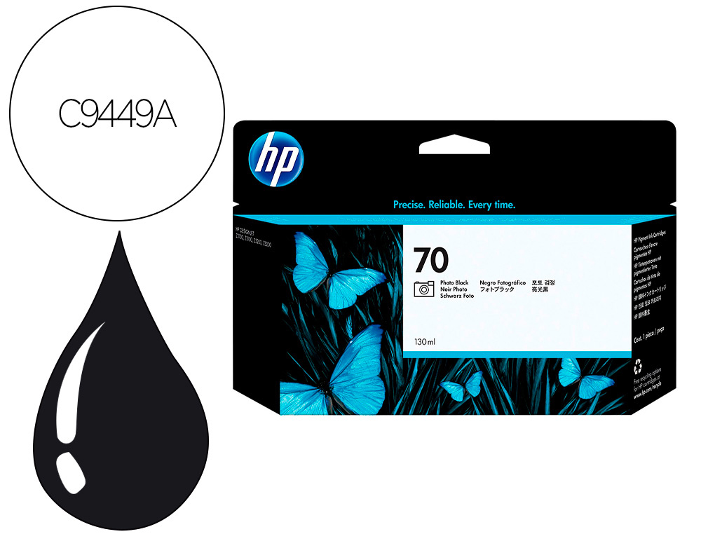 Cartouche d'encre original hp 70 130 ml noir