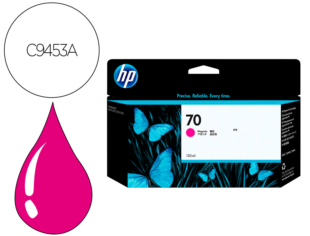 Cartouche d'encre original hp 70 130 ml magenta