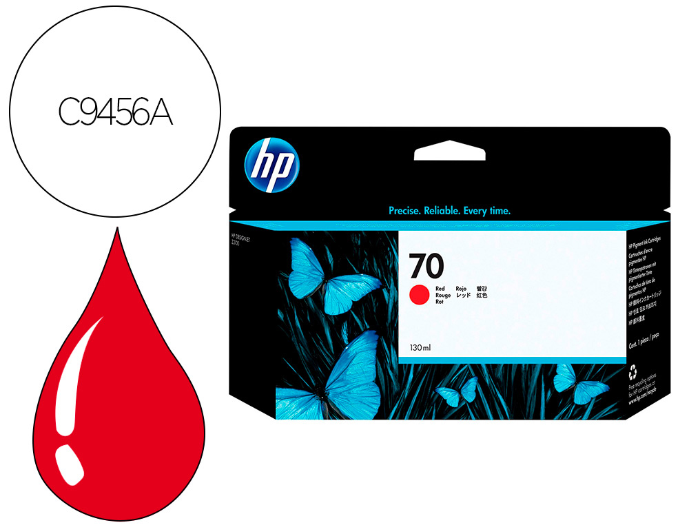 Cartouche d'encre original hp 70 130 ml rouge