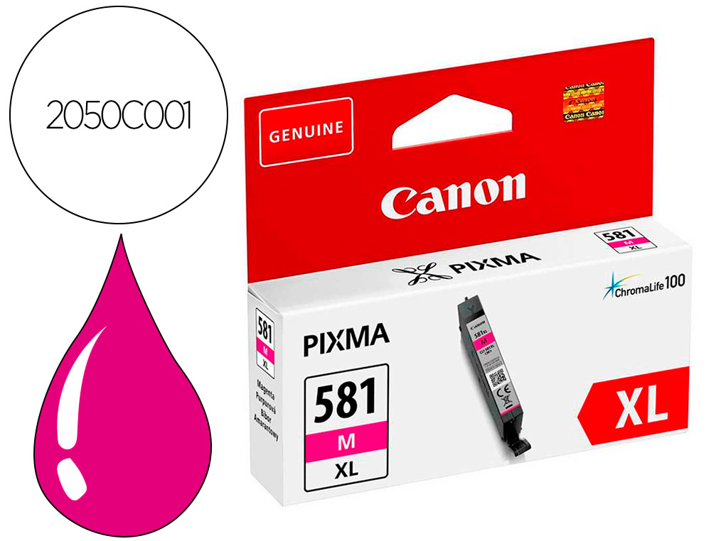 Cartouche d'encre original canon cli-581xl 2280 p magenta