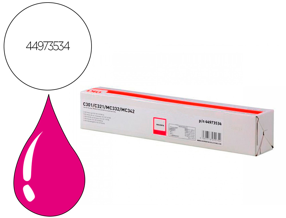 Cartouche d'encre original oki 44973534 1500 p magenta