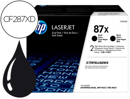 Toner laser original hp cf287xd 8000 p noir pack de 2
