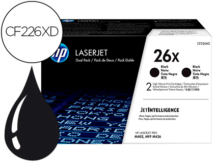 Toner laser original hp cf226xd 9000 p noir pack de 2