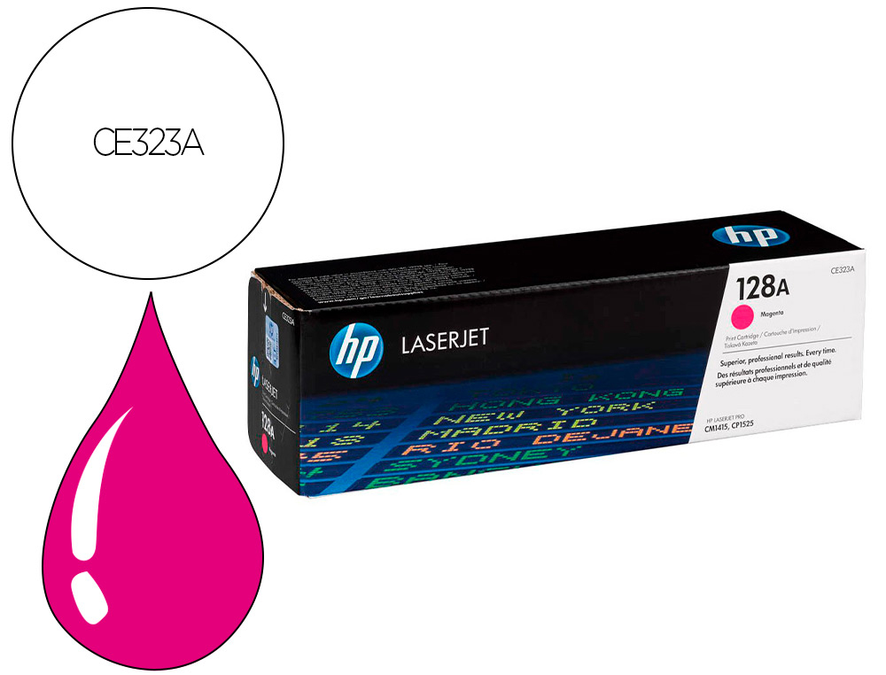 Cartouche d'encre original hp ce323a 1300 p magenta