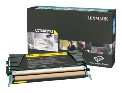 Cartouche d'encre original lexmark c734 6000 p jaune