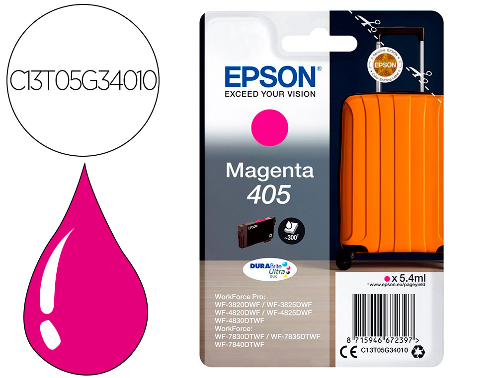 Cartouche d'encre original epson 405 5.4 ml magenta pack