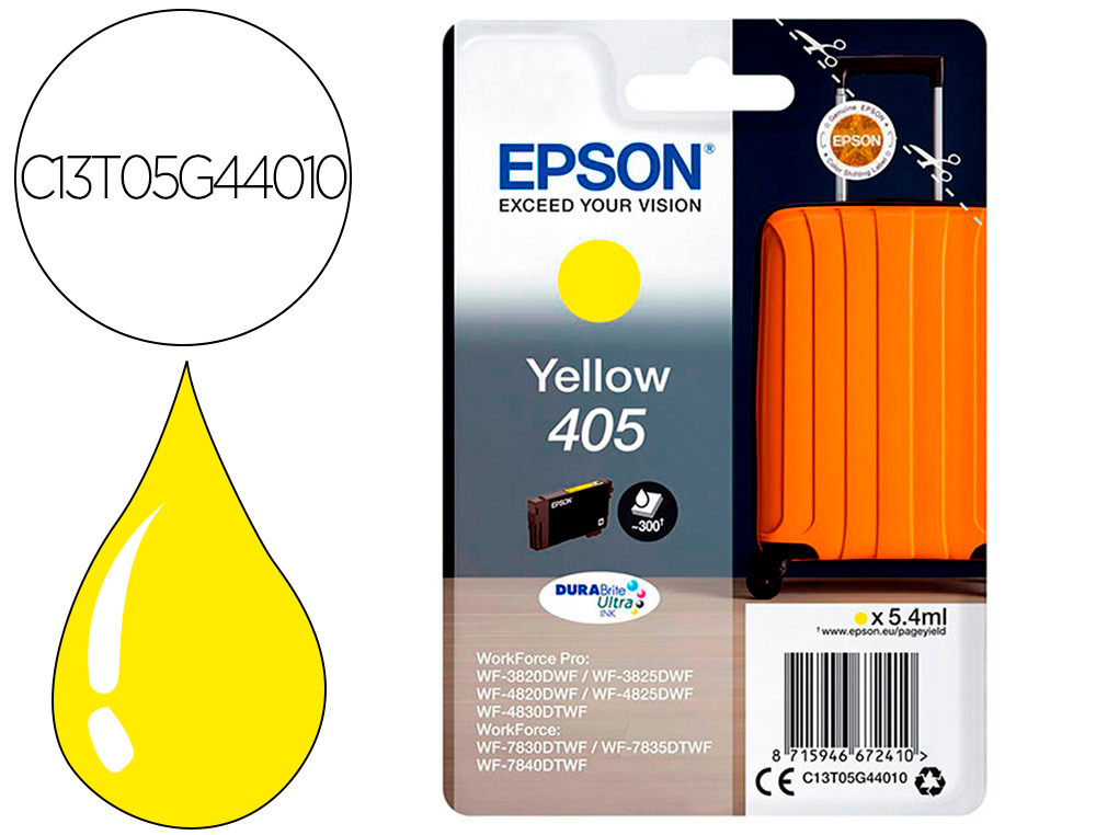 Cartouche d'encre original epson 405 5.4 ml jaune pack