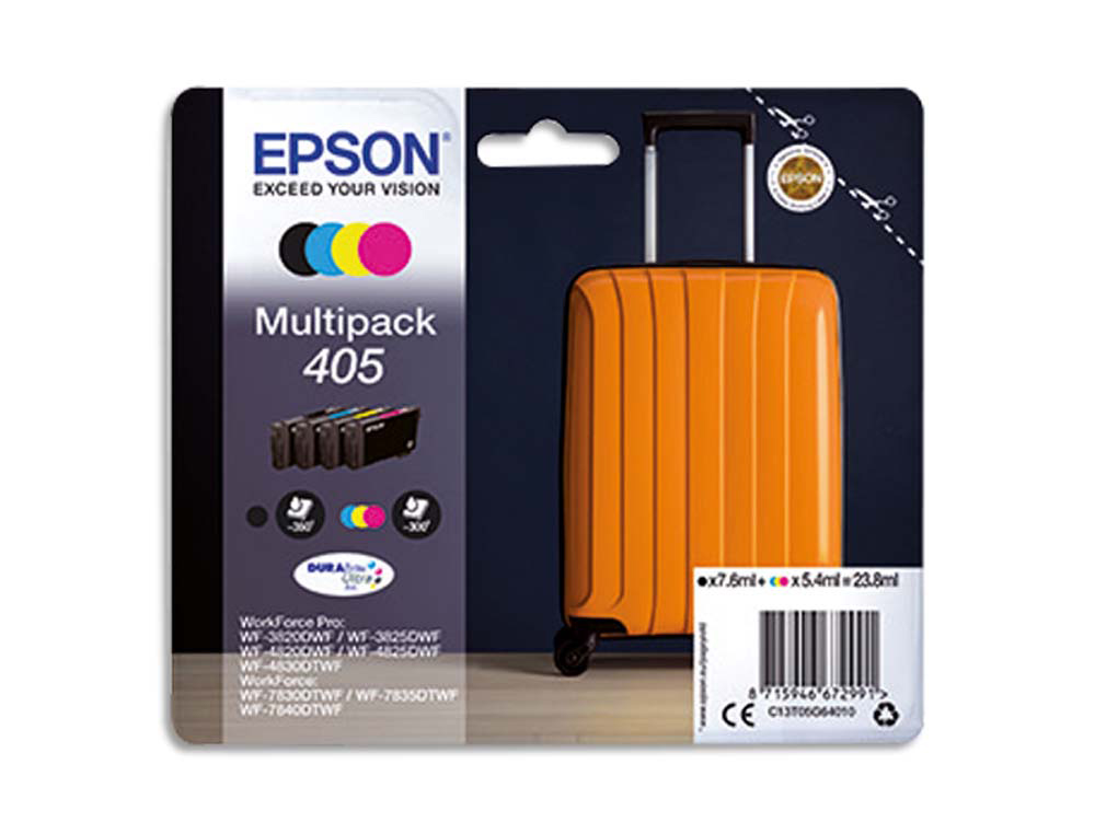Cartouche d'encre original epson 405 1100 p noir/cyan/magenta/jaune pack 4 couleur