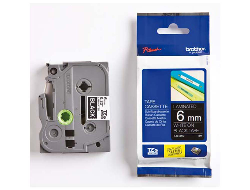 Ruban original brother tze315 6 mm noir