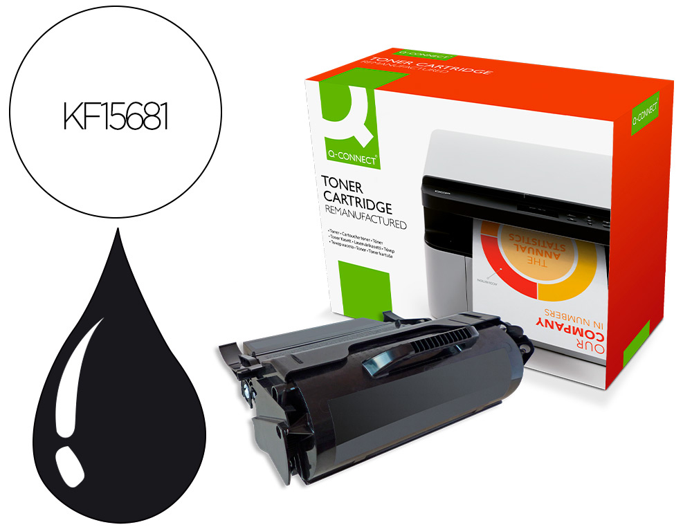 Toner laser compatible q-connect lexmark t650h21e 25000 p noir