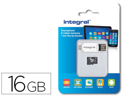Carte micro intégral sdhc capacité 16gb lecteur cartes otg vitesse transfert 90mb/s spéciale smartphones tablettes