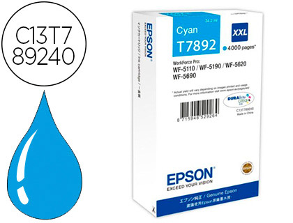 Cartouche d'encre original epson c13t789240 4000 p cyan