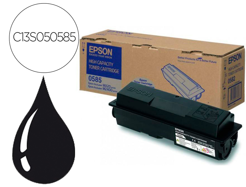 Toner laser original epson c13s050585 3000 p noir