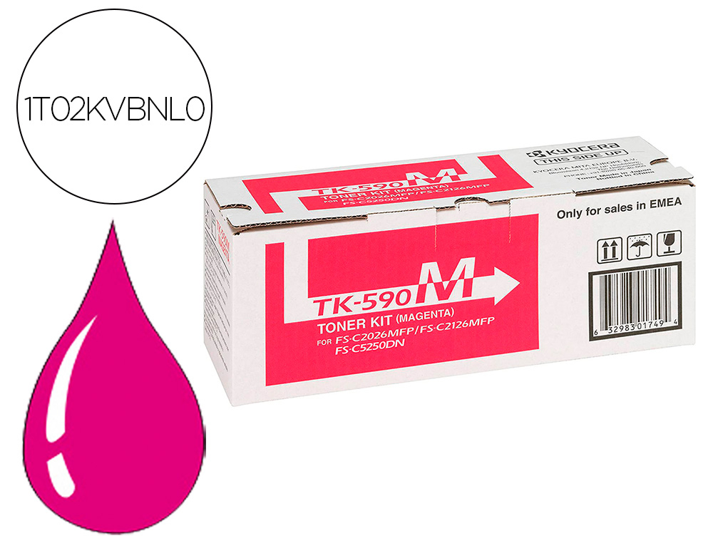 Toner laser original kyocera tk-590m 5000 p magenta