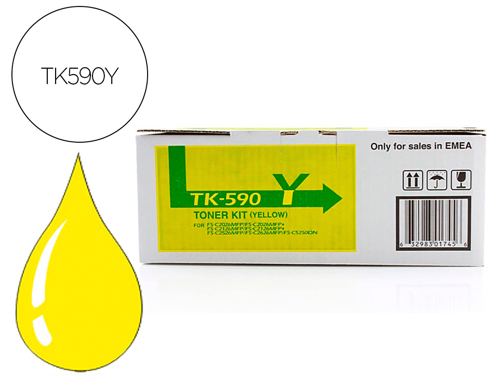 Toner laser original kyocera tk-590y 5000 p jaune