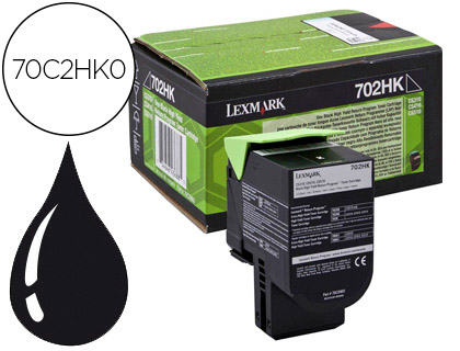 Toner laser original lexmark 70c2hk0 4000 p noir