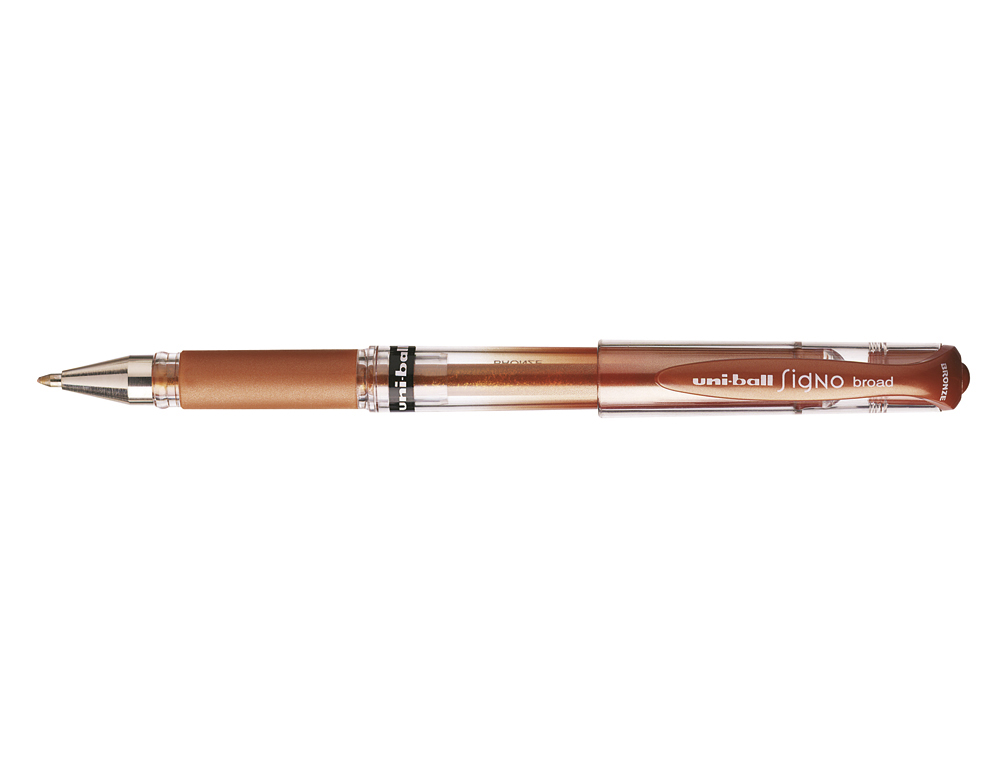 Roller uniball encre gel signo broad ecriture large    bronze