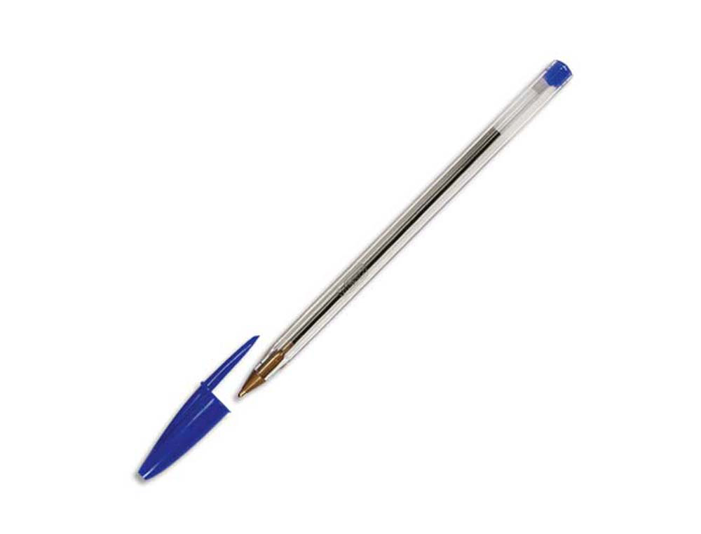 Stylo-bille bic cristal écriture moyenne 0.5mm encre classique bille indéformable capuchon couleur encre bleu